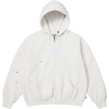 Supreme MM6 Maison Margiela Box Logo Zip Up Hooded Sweatshirt White