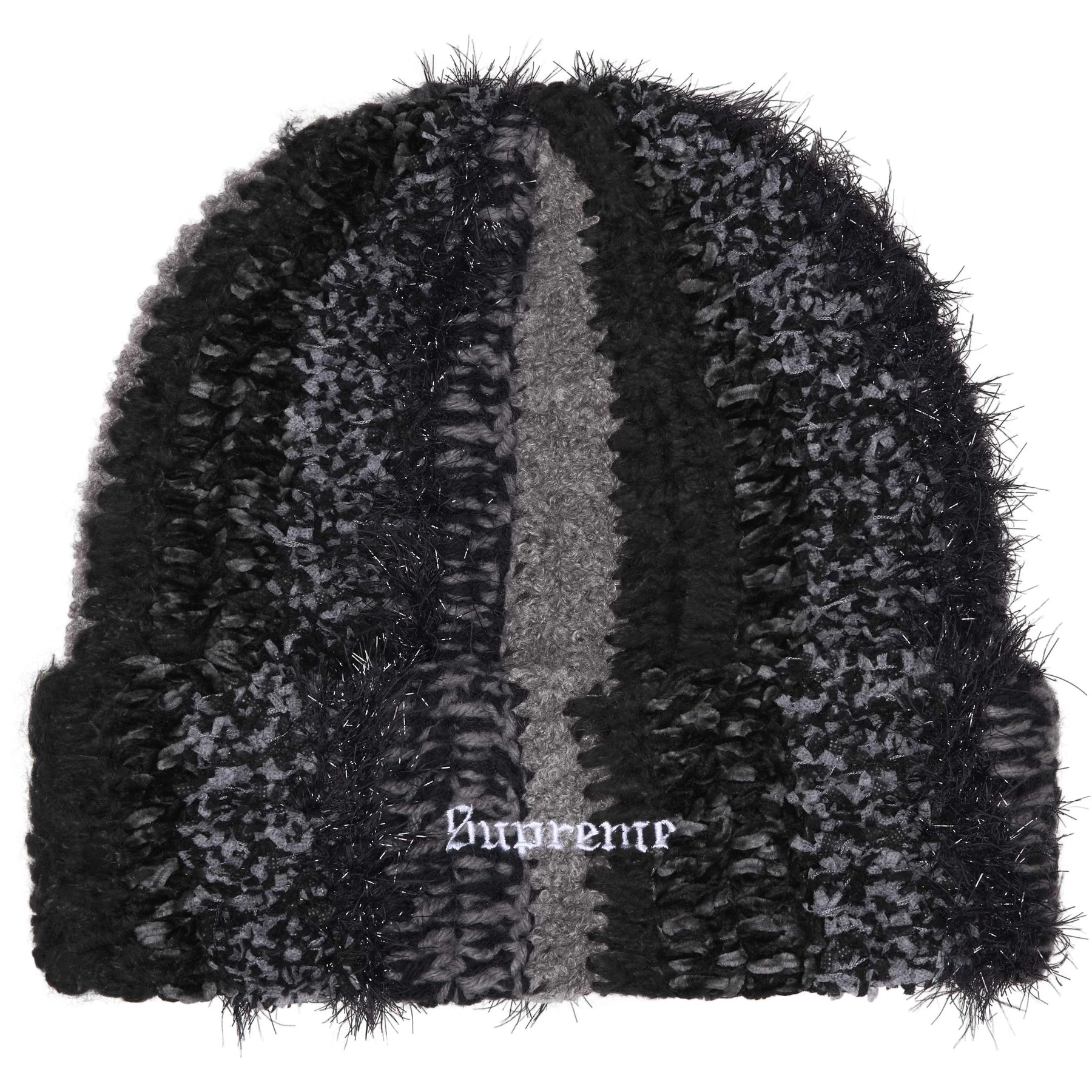 Supreme Tinsel Stripe Beanie Black