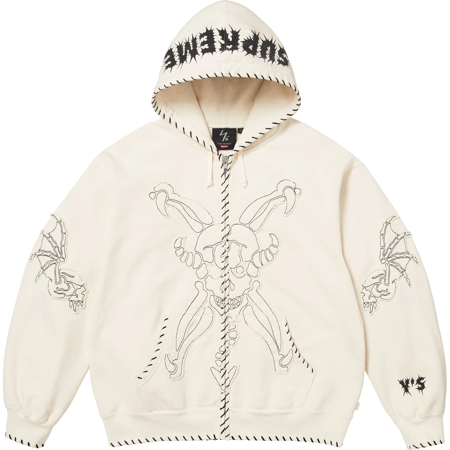 Supreme Y's Yohji Yamamoto Zip Up Hooded Sweatshirt White