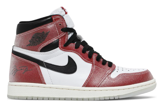 czerwone czarne białe buty air jordan 1 chicago trophy room w kolaboracji z trophyroom podeszwa w gwiazdy