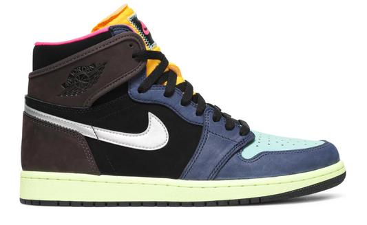 brązowe niebieskie czarne białe żółte różowe granatowe wielokolorowe wysokie buty air jordan 1 high tokyo bio hack