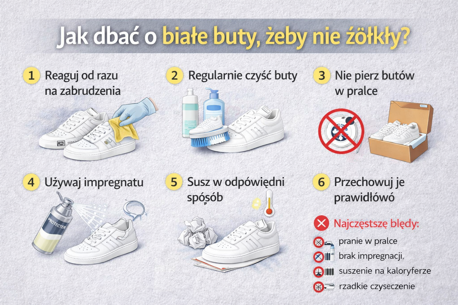 Jak dbać o białe buty, żeby nie żółkły?