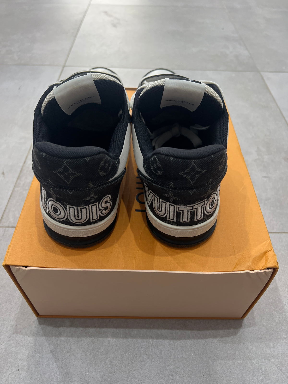 Louis Vuitton Trainer Velcro Strap Black Denim