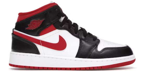 Air Jordan 1 Mid Gym Red Black White (GS)