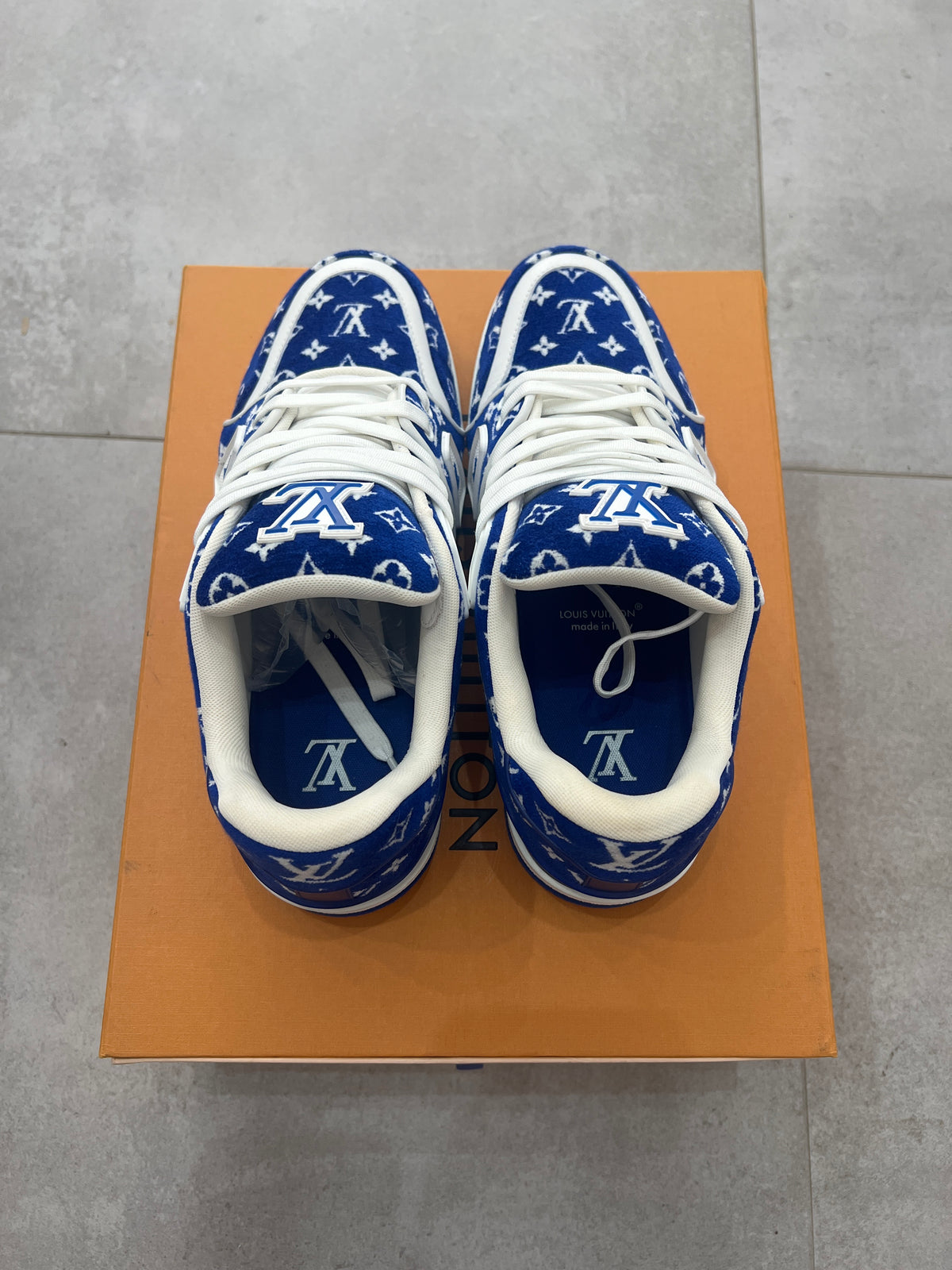 Louis Vuitton Trainer Blue Monogram Textile