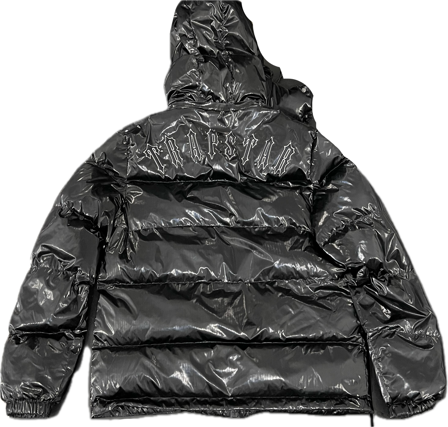 Trapstar Irongate Detachable Hooded Puffer Jacket Shiny Black Sneakers Depot