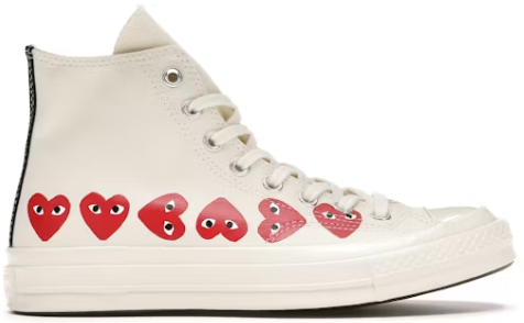 Converse Chuck Taylor All Star 70 Hi Comme des Garcons PLAY Multi-Heart White