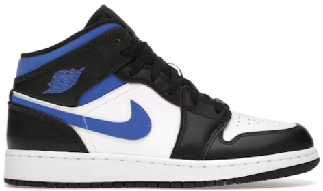 Jordan 1 Mid White Black Racer Blue (GS)