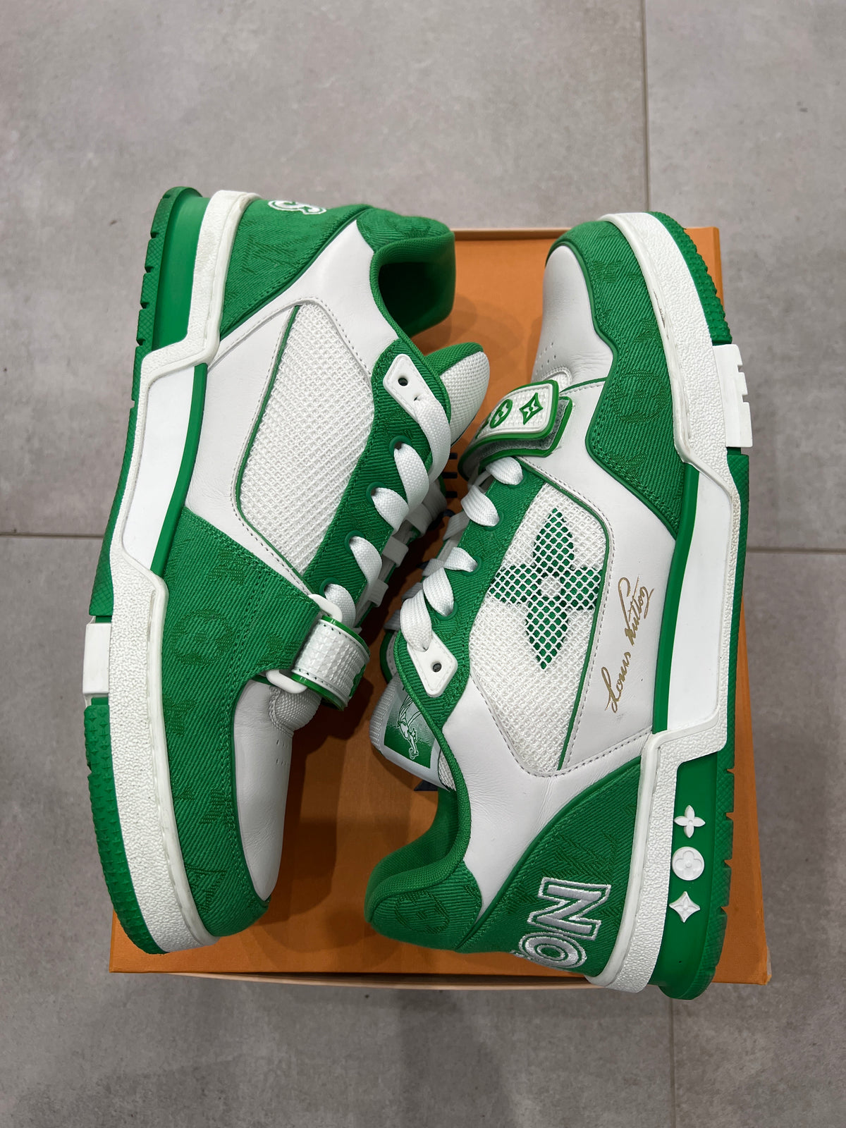 Louis Vuitton Green Denim Trainer