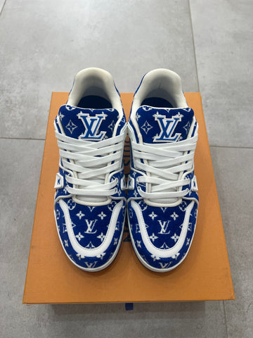 Louis Vuitton Trainer Blue Monogram Textile