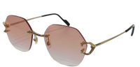 Cartier C Motif Gold Frame Pink Lenses CT0344O 003 Sunglasses