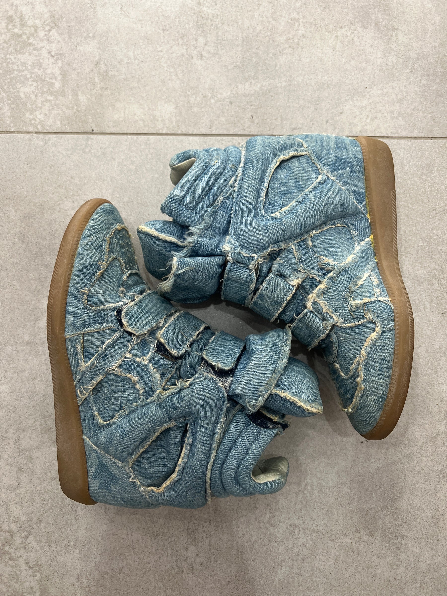 Isabel Marant Balesi Velcro Denim Sneaker