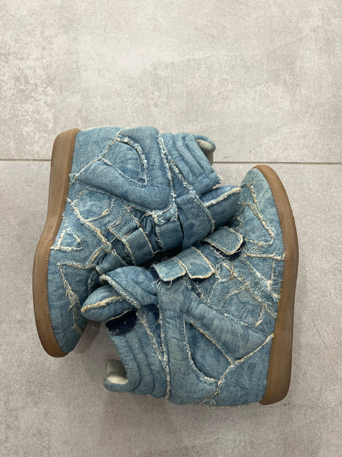 Isabel Marant Balesi Velcro Denim Sneaker