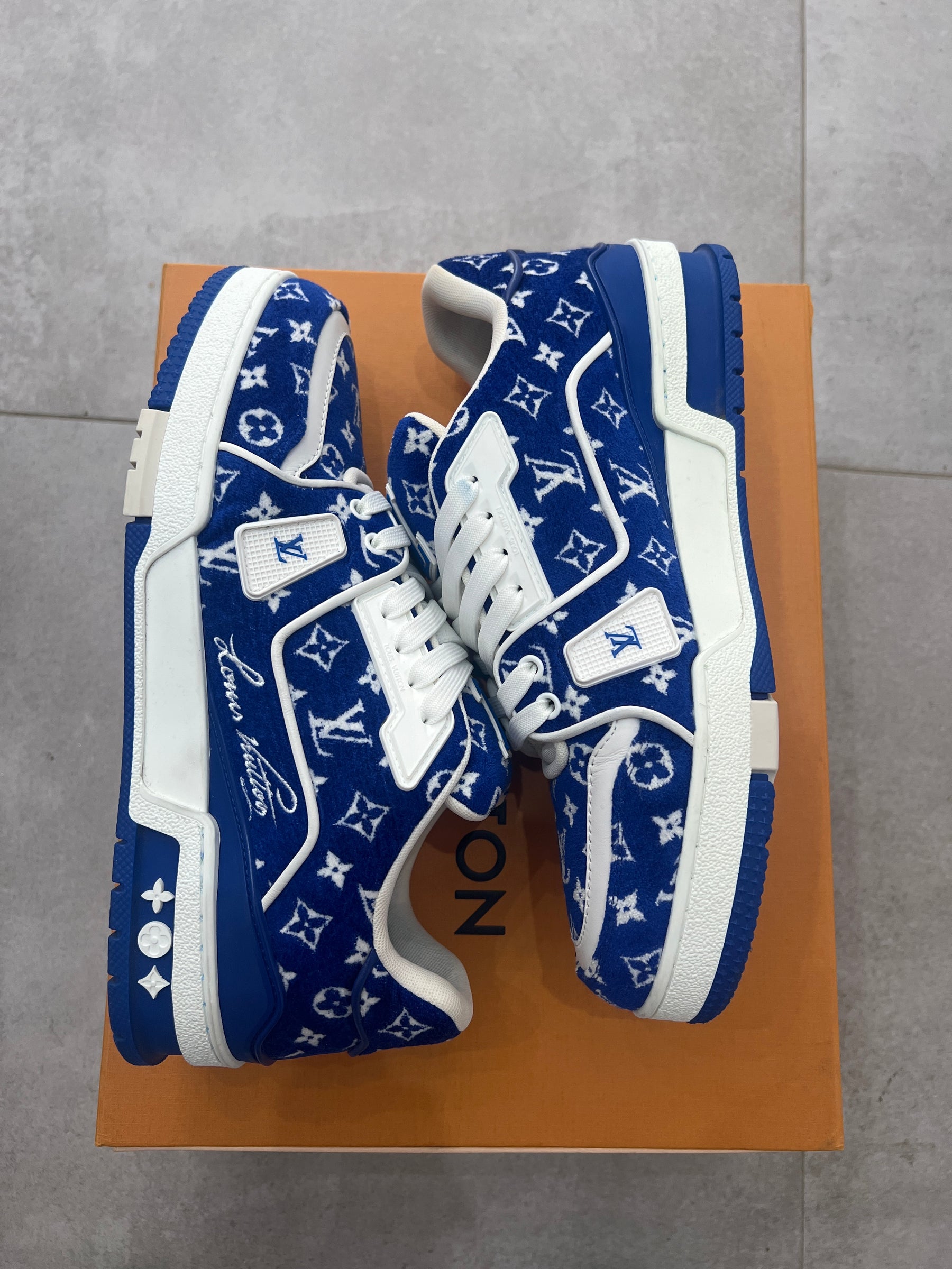 Louis Vuitton Trainer Blue Monogram Textile