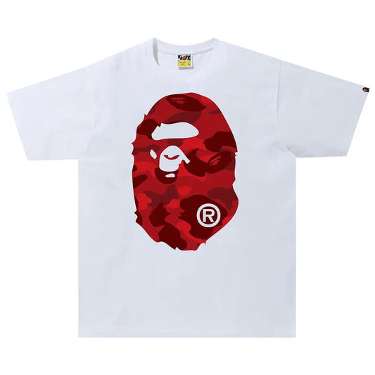 Bape Color Camo Big Ape Head Tee White/Red
