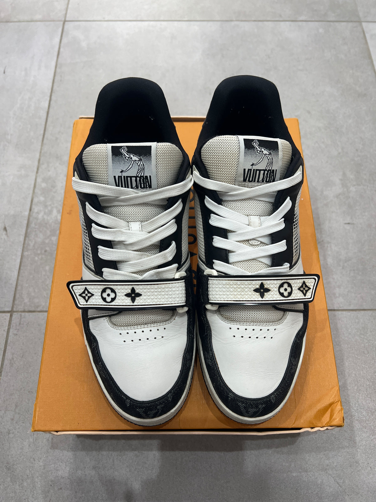 Louis Vuitton Trainer Velcro Strap Black Denim