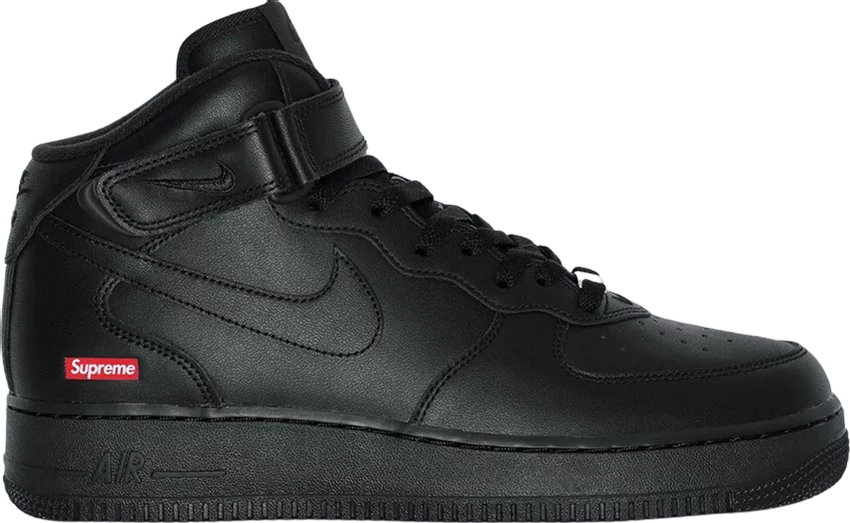 Nike Air Force 1 Mid x Supreme 'Box Logo - Triple Black'