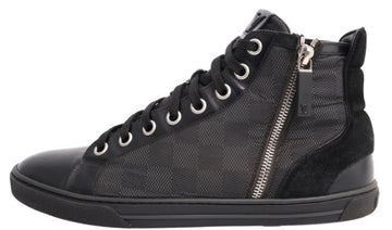 Louis Vuitton Damier Graphite/Suede High Top Sneakers Black