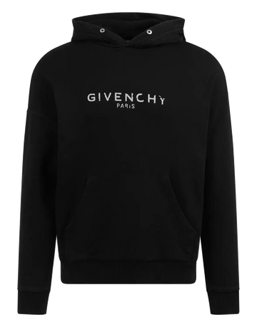 Givenchy Distressed Logo Hoodie Black