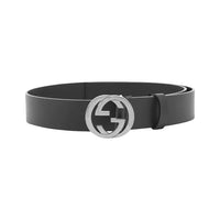 Gucci Interlocking GG Leather Belt Black