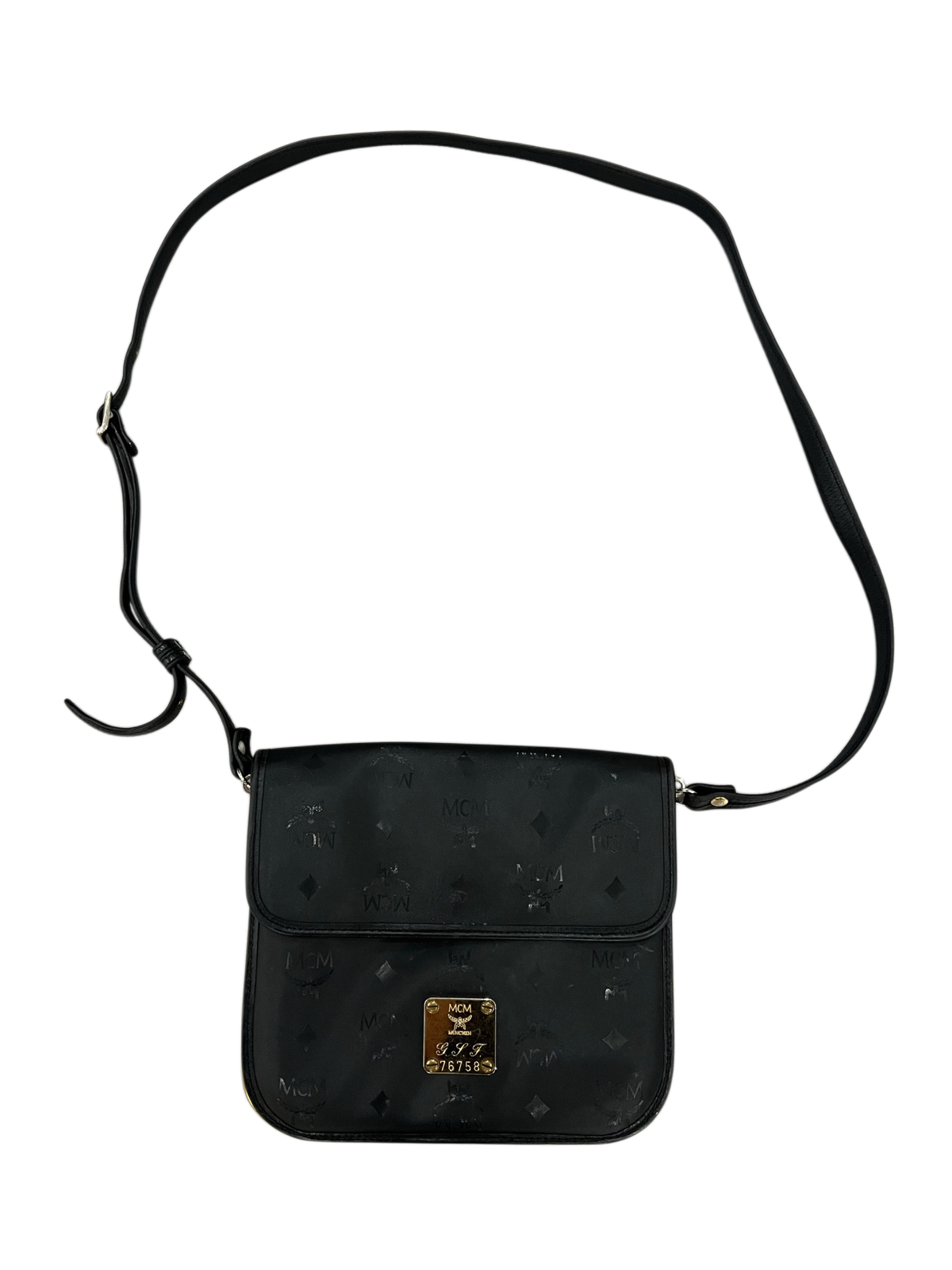 MCM Multi Logo Shoulder Bag Black