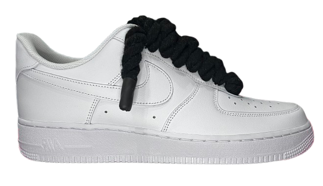 Nike Air Force 1 Low White "Black Rope Laces"