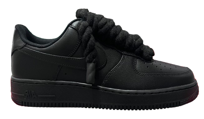 Nike Air Force 1 Low Black "Black Rope Laces"