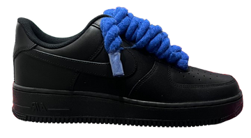 Nike Air Force 1 Low Black "Blue Rope Laces"