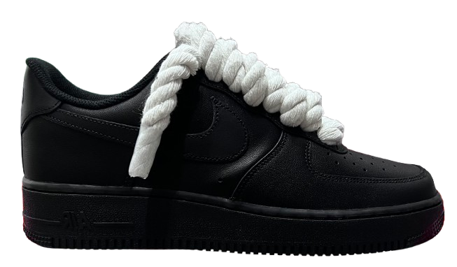 Air Force 1 Black "White Rope"