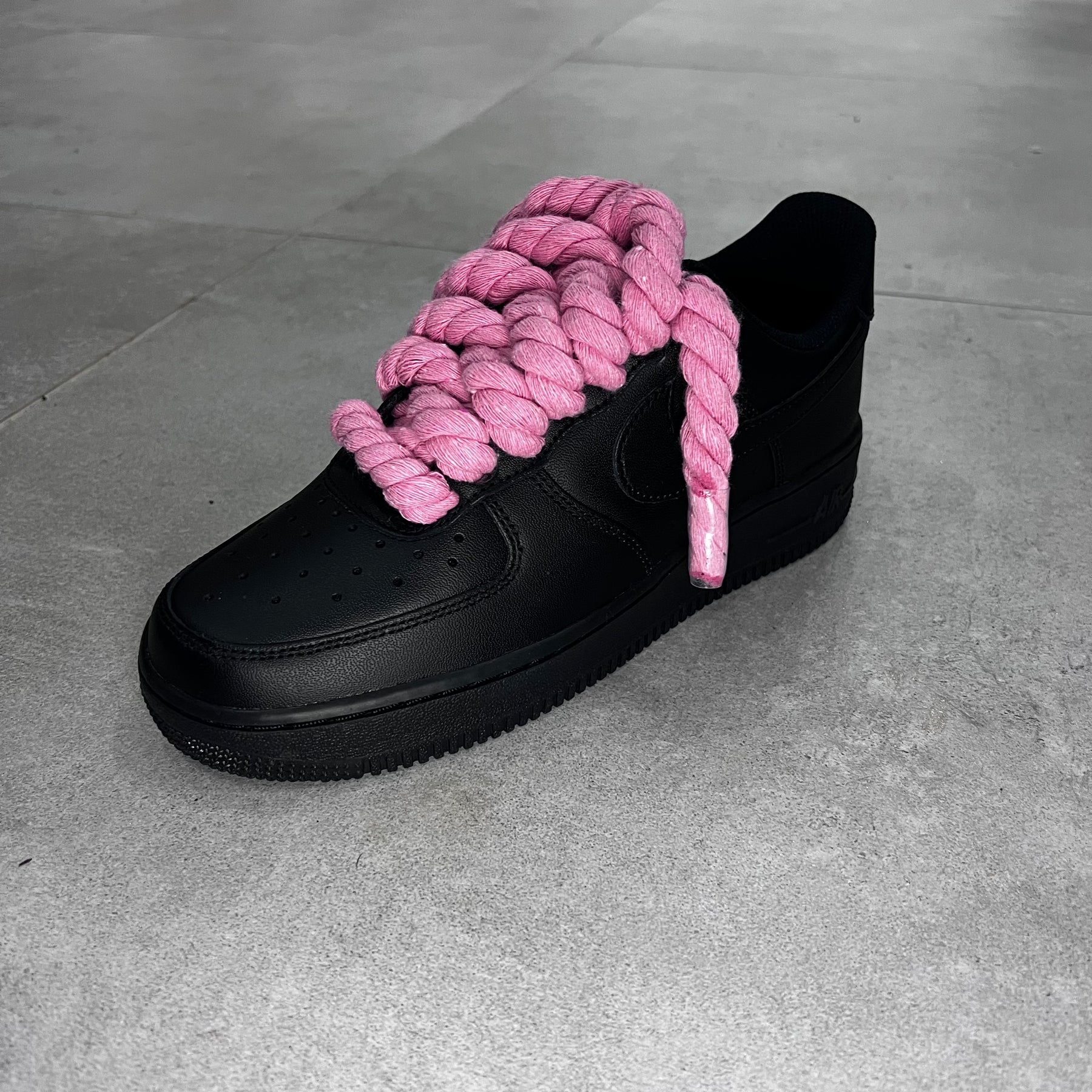 Nike Air Force 1 Low Black "Pink Rope Laces"