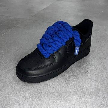 Nike Air Force 1 Low Black "Blue Rope Laces"