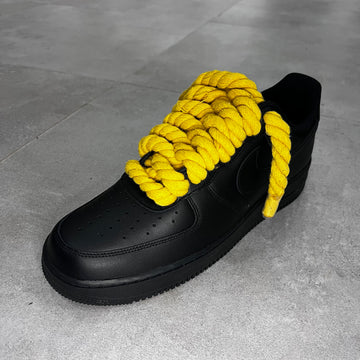 Nike Air Force 1 Low Black "Mustard Rope Laces"