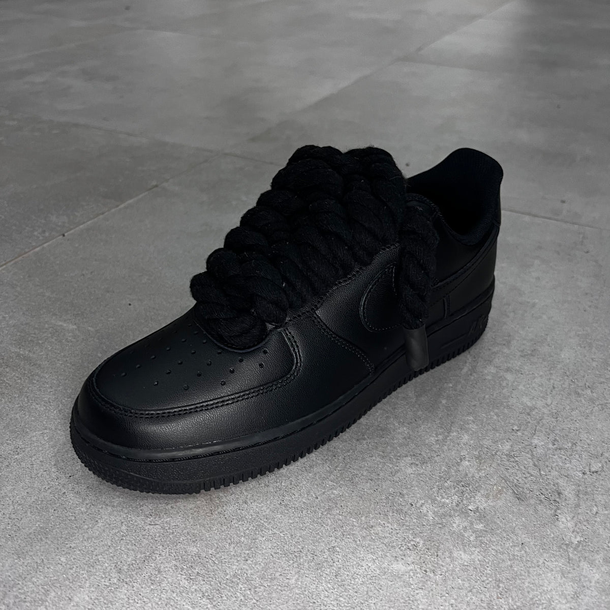 Nike Air Force 1 Low Black "Black Rope Laces"