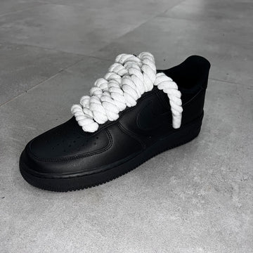 Nike Air Force 1 Low Black "White Rope Laces"