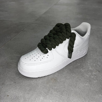 Nike Air Force 1 Low White "Black Rope Laces"