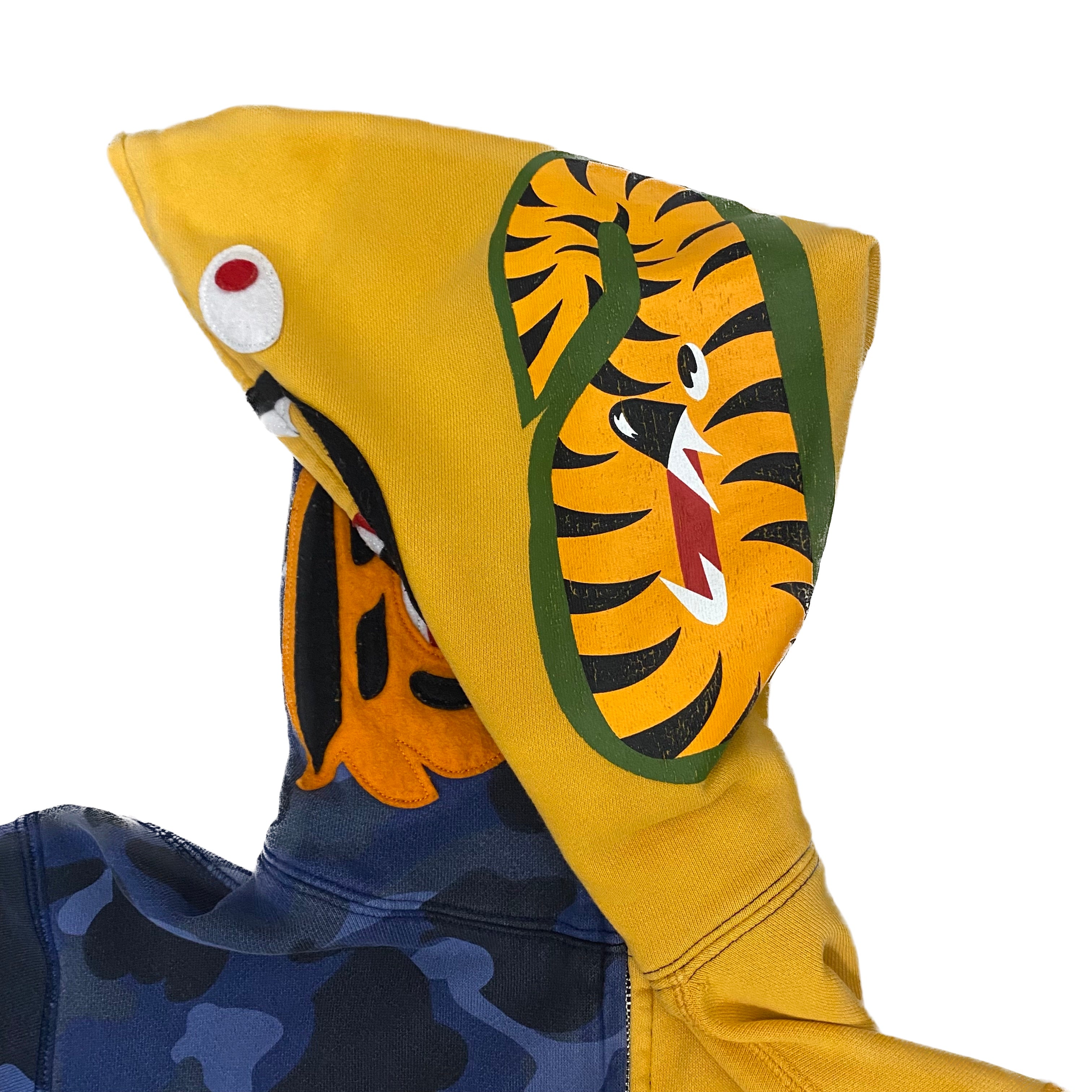 Bape half tiger half shark clearance hoodie