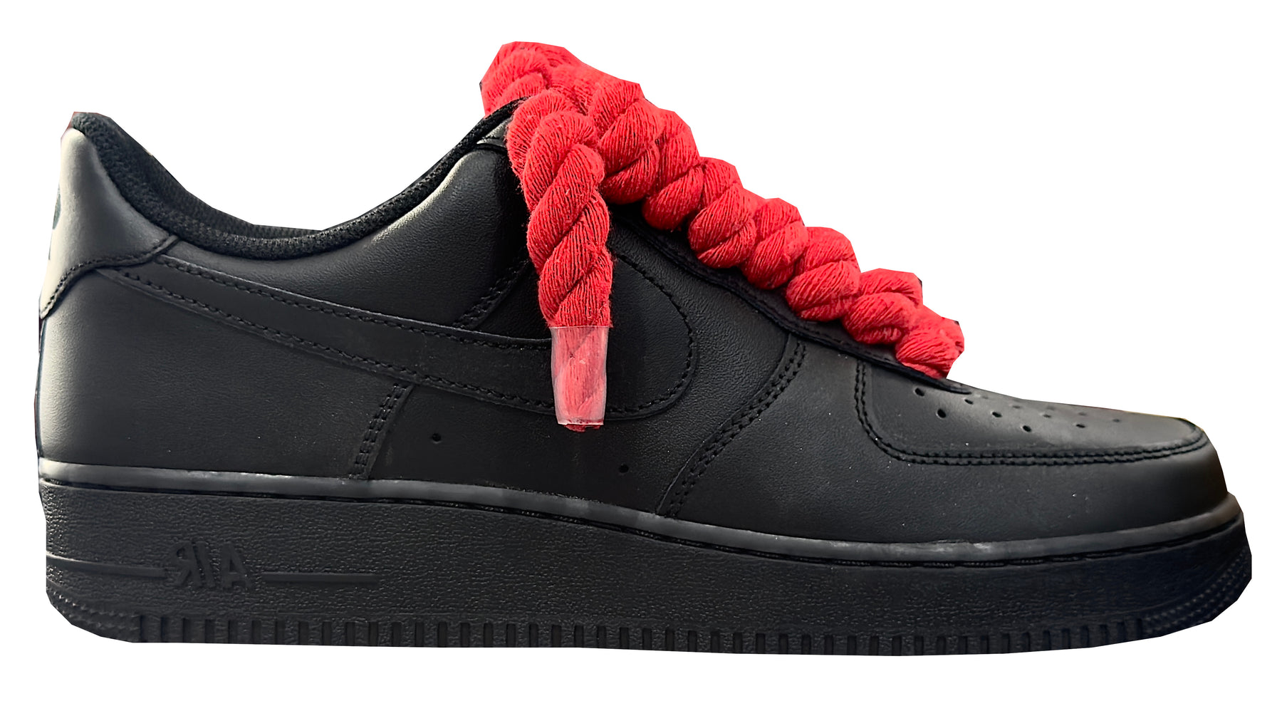 Nike Air Force 1 Low Black "Red Rope Laces"