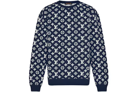 Louis Vuitton LV Monogram Jacquard Crewneck Blue/White
