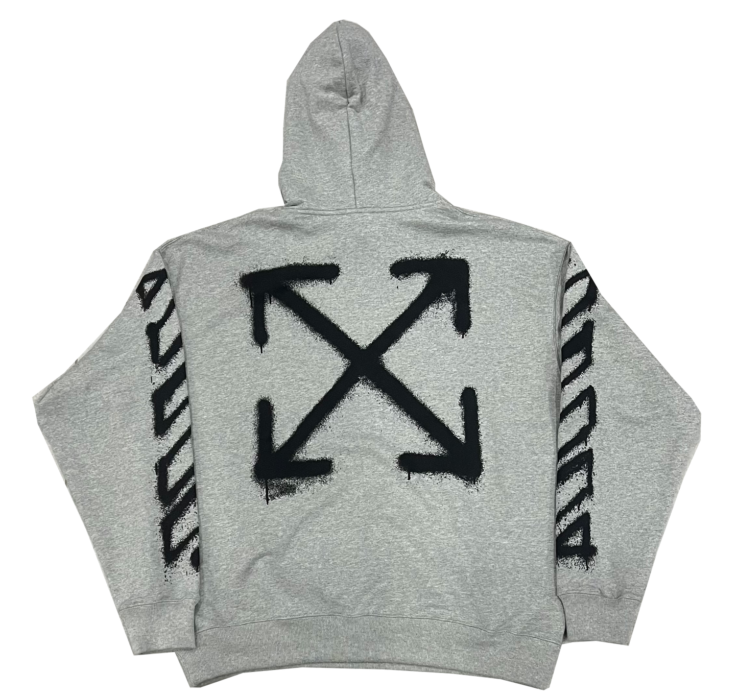 Off White Arrow Spray Hoodie Grey