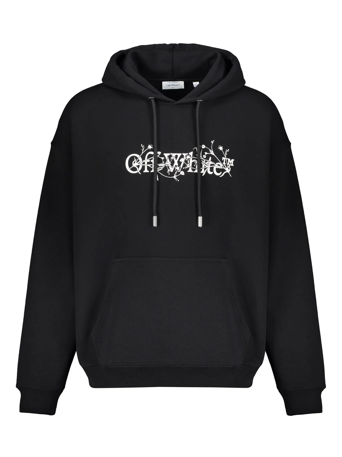 Off White Bookish Flowers Hoodie Black