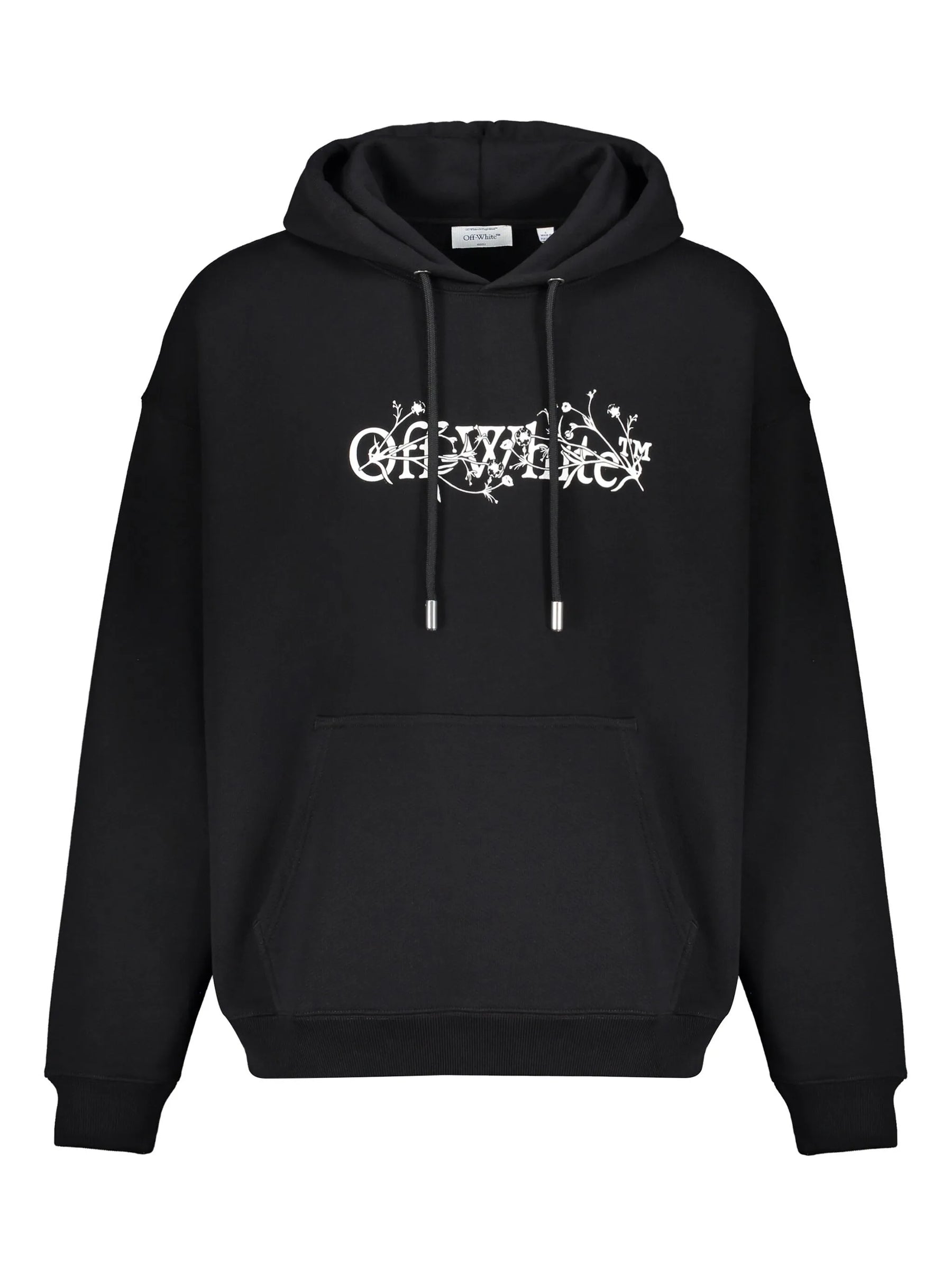 Off White Bookish Flowers Hoodie Black