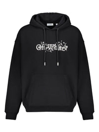 Off White Bookish Flowers Hoodie Black