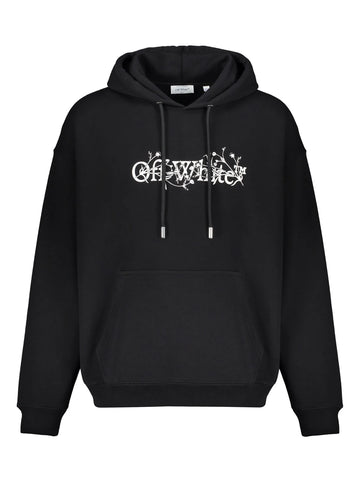Off White Bookish Flowers Hoodie Black