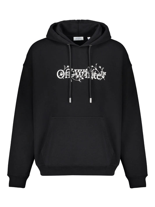 Off White Bookish Flowers Hoodie Black