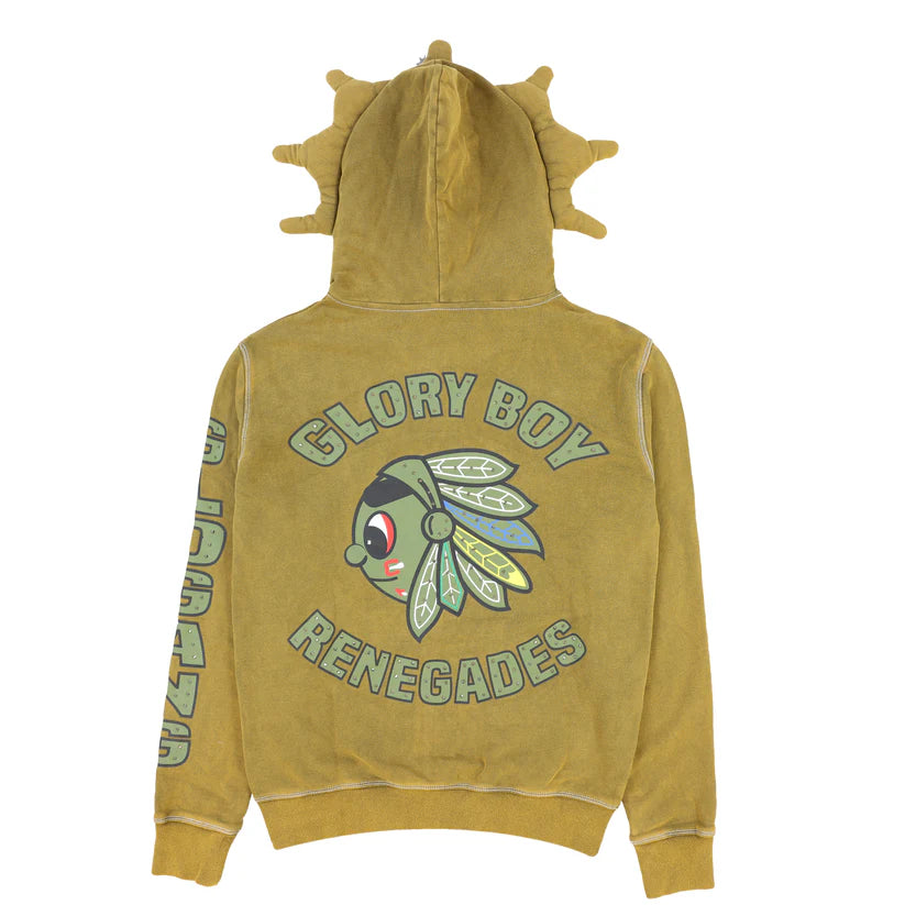 Glo Gang Renegades Full Zip Hoodie (Olive Washed)