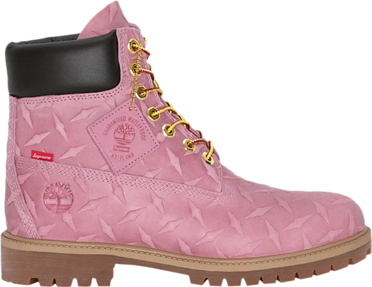 Supreme x Timberland 6 Inch Premium Waterproof Boot 'Embossed Diamond Plate - Pink