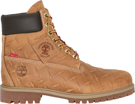 Supreme x Timberland 6 Inch Premium Waterproof Boot 'Embossed Diamond Plate - Wheat