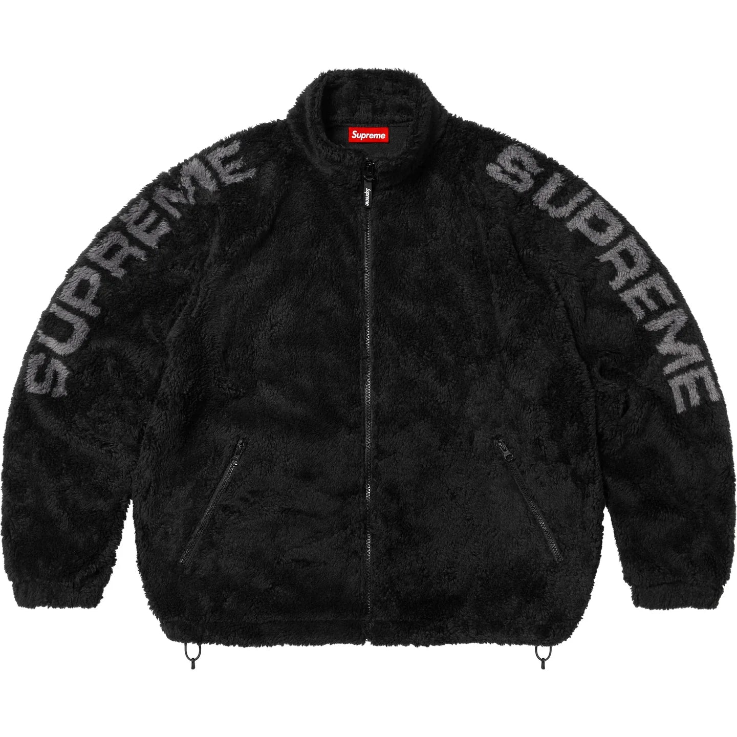 Supreme Shoulder Logo Fleece Jacket Black