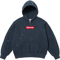 Supreme MM6 Maison Margiela Box Logo Zip Up Hooded Sweatshirt Navy