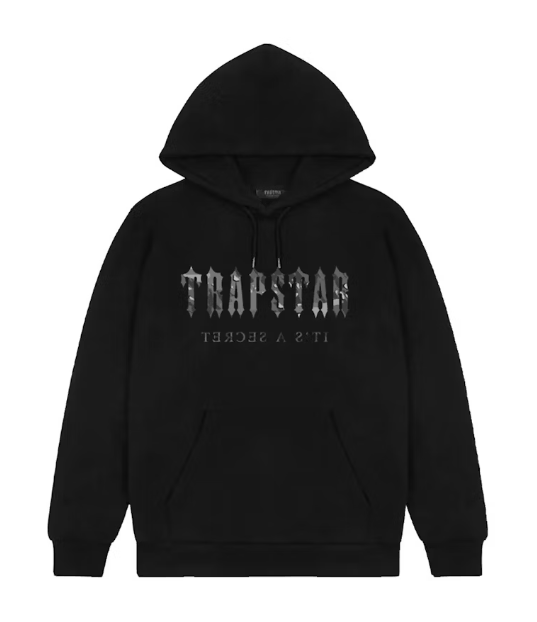 Trapstar Decoded Camo Hoodie - Blackout Edition Black